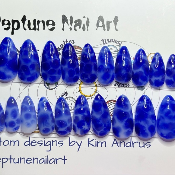 Press on gel nails. Handmade. “Water Ice” - Picture 2 of 6